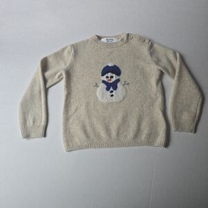Boys Cream Sweater with Snowman Design